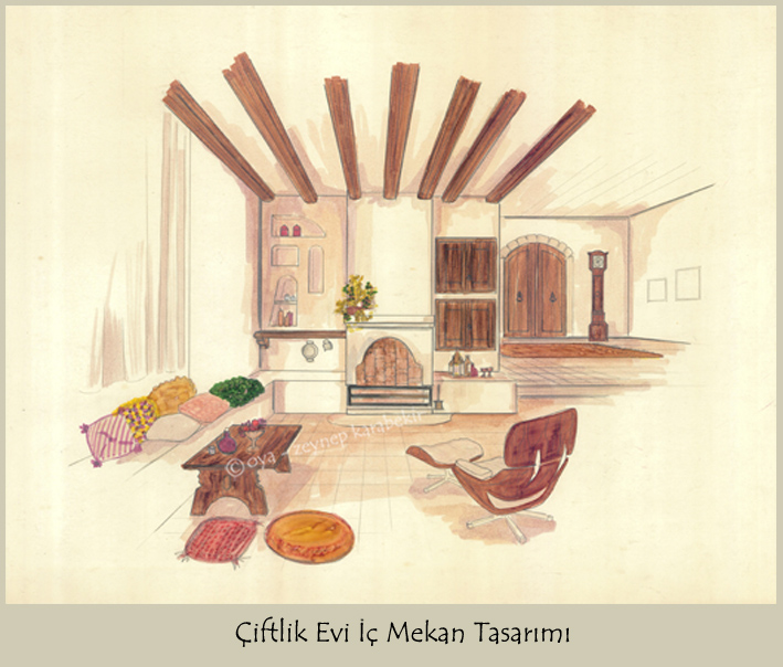 Çiftlik Evi İç mekan Tasarımı/Dekorasyonu/ iç mimarlık