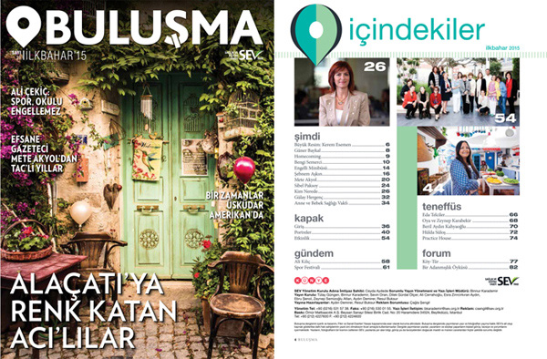 SEV Buluşma Dergisi İlkbahar 2015 sayısı kapak ve içindekiler